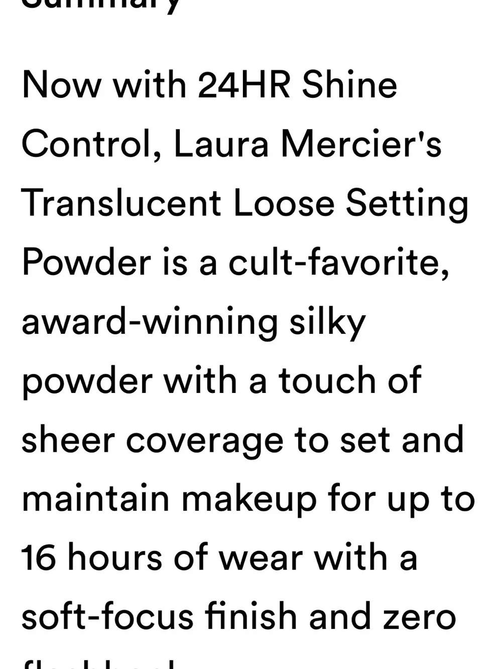 laura mercier Translucent Loose Setting Powder - Black Packaging